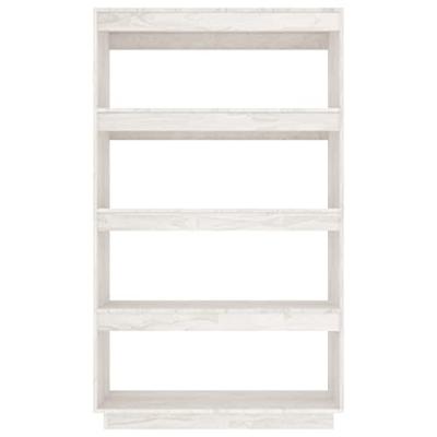 Boekenkast/kamerscherm 80x35x135 cm massief grenenhout wit