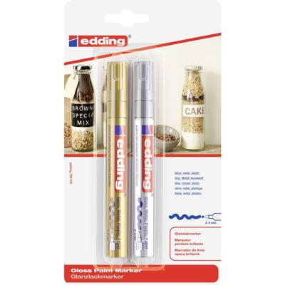 Quantore Viltstift edding lakmarker goud en zilver Quantore Viltstift edding lakmarker goud en zilver
