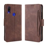 Portemonnee stijl huid voelen kalf patroon lederen draagtas voor Xiaomi Redmi 7 met aparte kaartsleuf (bruin) - thumbnail