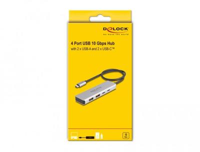 DeLOCK 64230 interface hub USB Type-C 10000 Mbit/s Grijs