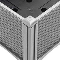 Plantenbak met latwerk 160x120x142 cm polypropeen lichtgrijs - thumbnail