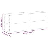 Verhoogde plantenbak 195 x 50 x 68 cm Gegalvaniseerd staal - thumbnail