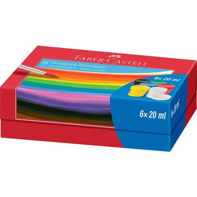 Faber Castell FC-121040 Tempera-Gouache Verf 6 Kleuren Faber Castell FC-121040 Tempera-Gouache Verf 6 Kleuren