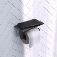 Toiletrolhouder Brauer Gunmetal Edition Met Planchet Gunmetal Geborsteld PVD - thumbnail