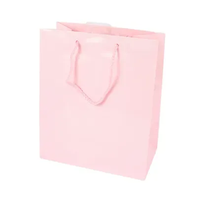 Geschenktas met koord M roze 23 cm | 60 stuks