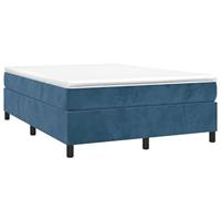 Boxspring bed 140x200 cm fluweel donkerblauw - thumbnail