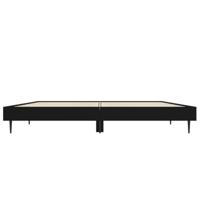 Bedframe LED massief hout zwart 140x190 cm - thumbnail