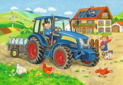 Ravensburger puzzel construction site and farm 2x12 stukjes Ravensburger puzzel construction site and farm 2x12 stukjes