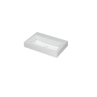 INK Momento Wastafel Polystone Zonder Kraangat - 700x450x90 mm - Glans Wit - thumbnail