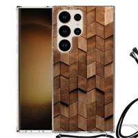 Stevig Telefoonhoesje voor Samsung Galaxy S24 Ultra Wooden Cubes - thumbnail