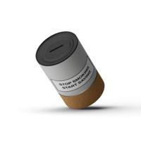 Fisura spaarpot Stop Smoking 10 x 15 cm staal wit - thumbnail