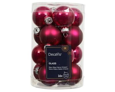 Kerstballen glas d3,5 cm pink 16 st Decoris - Decoris Kerstballen glas d3,5 cm pink 16 st Decoris - Decoris