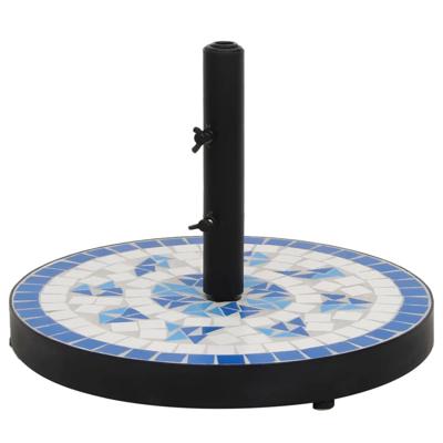 VidaXL Parasolvoet rond 12 kg blauw en wit