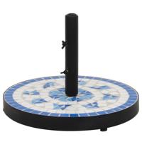 VidaXL Parasolvoet rond 12 kg blauw en wit - thumbnail