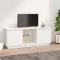 Tv-meubel 110,5x35x44 cm massief grenenhout wit - thumbnail