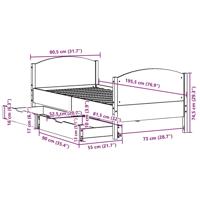 Bedframe zonder matras massief grenenhout 90x190 cm - thumbnail