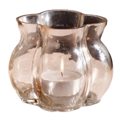 Waxinelichthouder glas - waxinelichthouder Daisy, klein - waxinelichthouder beige
