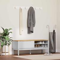 Hal bank met lade Wit 115 x 40 x 45 cm Massief Vurenhout - thumbnail