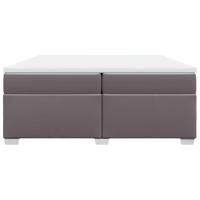 Boxspring met matras kunstleer grijs 200x200 cm - thumbnail