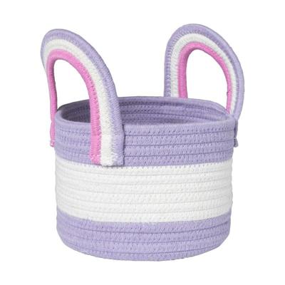 Mand colors met hengsels - lila/wit - ø13x17 cm Mand colors met hengsels - lila/wit - ø13x17 cm