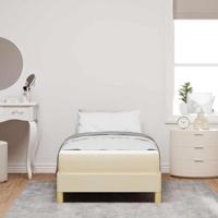 Boxspring bed Crème, Bruin 90 x 200 cm Stof, Engineered Hout - thumbnail
