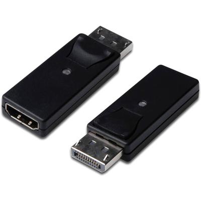Digitus DB-340602-000-S DisplayPort / HDMI Adapter [1x DisplayPort stekker - 1x HDMI-bus] Zwart Afgeschermd (dubbel), Afsluitbaar