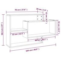 Wandschap 104x20x58,5 cm bewerkt hout gerookt eikenkleurig - thumbnail