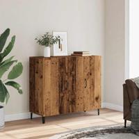 Dressoir 90x34x80 cm bewerkt hout oud houtkleurig - thumbnail