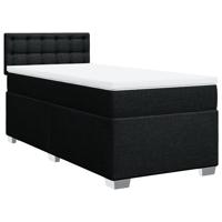 Boxspring met matras stof zwart 140x200 cm - thumbnail