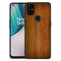 OnePlus Nord N10 5G Houten Print Telefoonhoesje Donker Hout - thumbnail