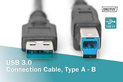 Digitus USB-kabel USB 3.2 Gen1 (USB 3.0 / USB 3.1 Gen1) USB-A stekker, USB-B stekker 1.80 m Zwart Rond, Afgeschermd (drievoudig) DB-300115-018-S