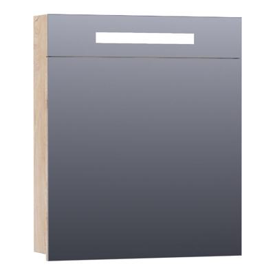 Brauer Promise Spiegelkast - 60 cm - met Directe Verlichting - 1 Linksdraaiende Enkelzijdige Spiegeldeur - Forest Wheat