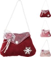 Kersthanger tas met roos en kralen 8cm - thumbnail