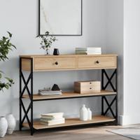 Wandtafel 100x28x75 cm bewerkt hout sonoma eikenkleurig - thumbnail