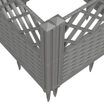 Plantenbak met pinnen 43,5x43,5x43,5 cm polypropeen lichtgrijs Plantenbak met pinnen 43,5x43,5x43,5 cm polypropeen lichtgrijs