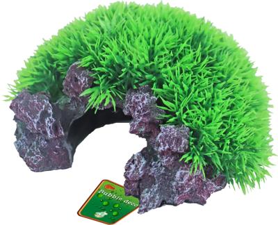 Plastic Green Moss op rots met uitstromer 16x8.5 cm Decoratie Gebr. de Boon - Gebr de boon
