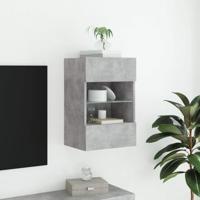 Tv-wandmeubel met LED-verlichting 40x30x60,5 cm betongrijs - thumbnail