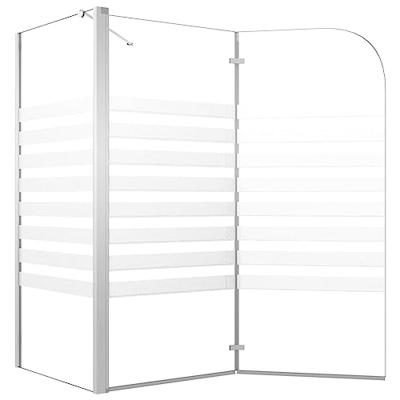 VidaXL Badwand gestreept 120x68x130 cm gehard glas