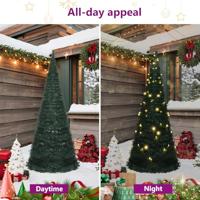 VidaXL Kunstkerstboom met verlichting pop-up 210 cm groen - thumbnail