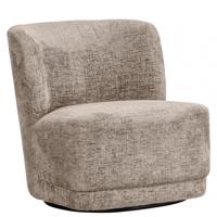 WOOOD Draaifauteuil 'Atty' Structure Velvet, kleur Zand - thumbnail
