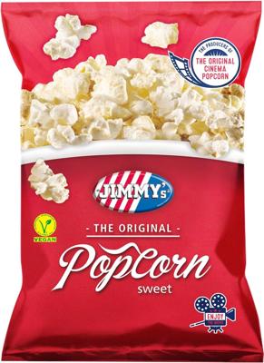 Jimmy's Popcorn Classic, zoet, zak van 100 g