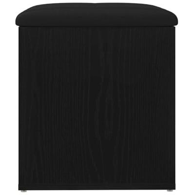 Opslagbank met kussen Zwart eiken 42 x 42 x 45 cm Bewerkt hout