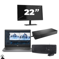 Dell Precision 7560 - Intel Core i7-11e Generatie - 15 inch - Touch - 16GB RAM - 256GB SSD - Windows 11 Home + 1x 22 inch Monitor - thumbnail