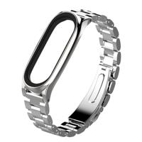 Mijobs metaal oorspronkelijke Xiaomi Mi Band 3 band RVS armband polsbandjes Draagkoordje vervangen Accessories(Silver) - thumbnail