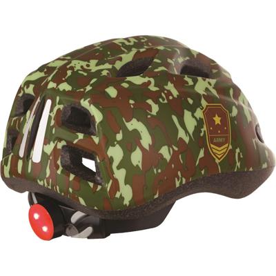 Pol Isport junigoud fietshelm s 52-56cm army met led licht