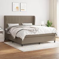 Boxspring met matras stof taupe 180x200 cm - thumbnail