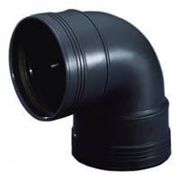 Wavin Bocht 88° 2x Manchet 125mm Zwart - Weerbestendige, Impactsterke Afvoer - thumbnail