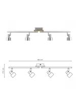 Light depot - LED opbouwspot Drift 4 lichts - 80,5 cm - mat staal - Outlet - thumbnail