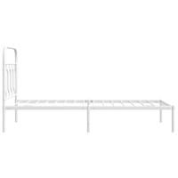 Bedframe met hoofdbord metaal wit 90x190 cm - thumbnail