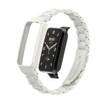 Metalen schakelband met case - Wit - Xiaomi Smart band 7 Pro - thumbnail